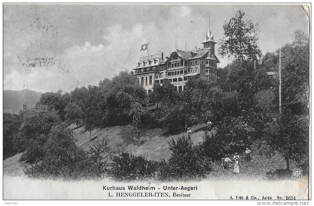 UNTER - AEGERI &#8594; Kurhaus Waldheim, Bes. L.Henggeler-Iten Anno 1913 - Otros & Sin Clasificación