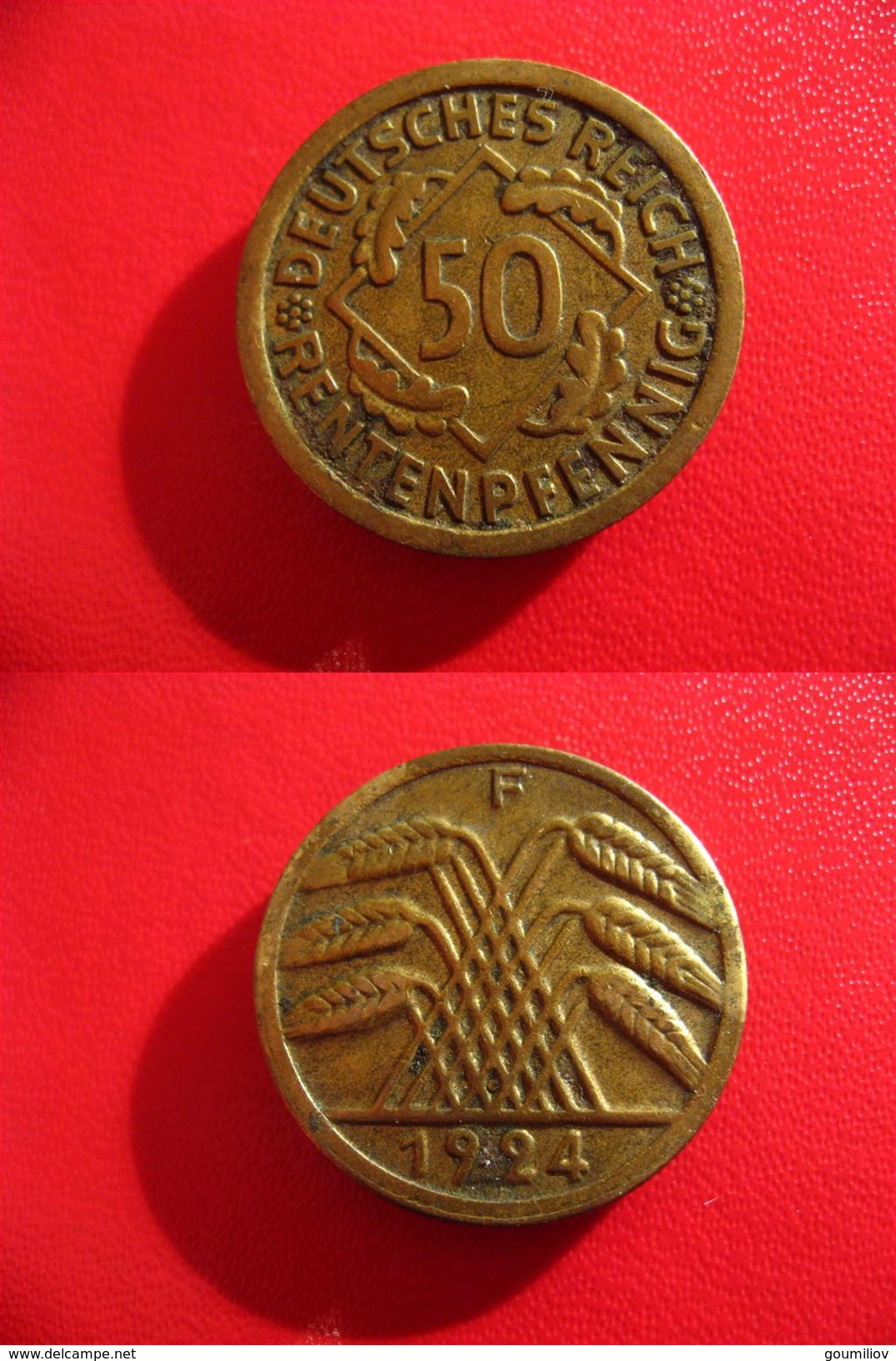 Allemagne Nazie - 50 Rentenpfennig 1924 F Stuttgart 4363 - 50 Rentenpfennig & 50 Reichspfennig