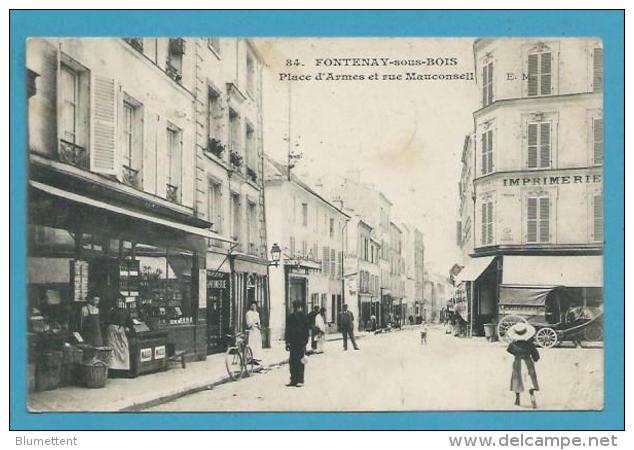 CPA 84 - Commerce Marchand Cartes Postales Place D'Armes Et Rue Mauconseil FONTENAY-SOUS-BOIS 94 - Fontenay Sous Bois