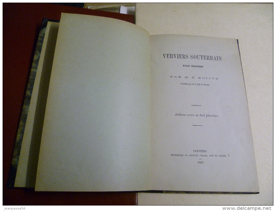 Verviers Souterrain. étide Géologique. Par M. T. Britte. Huit Planches. 1885 - Belgique