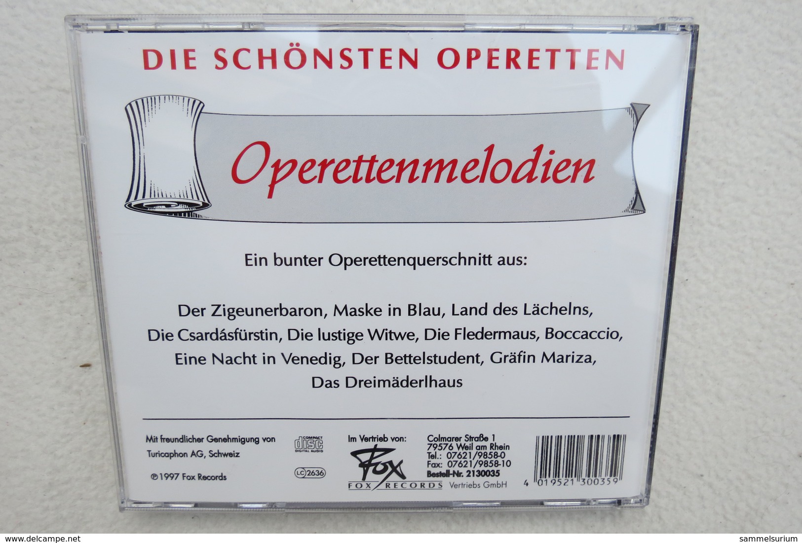 CD "Die Schönsten Operetten" Operettenmelodien - Opera / Operette