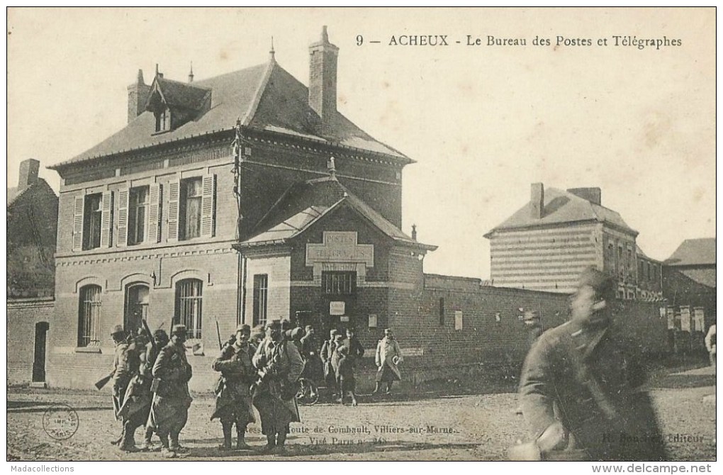 Acheux  (80.Somme)  Le Bureau Des Postes Et Télégraphes - Thème PTT - Acheux En Amienois