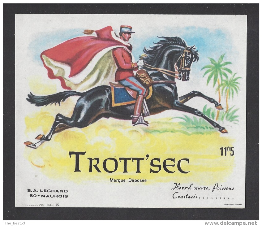 Etiquette De Vin  -  Trott'sec  -  Cavalier  Cheval  -  Legrand à Maurois  (59) - Caballos