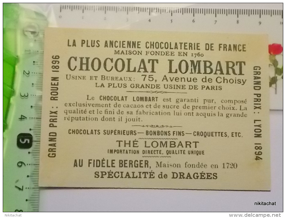 CHROMO CHOCOLAT LOMBART-CHATEAU DE COMPIEGNE-FACADE SUR LE PARC - Lombart