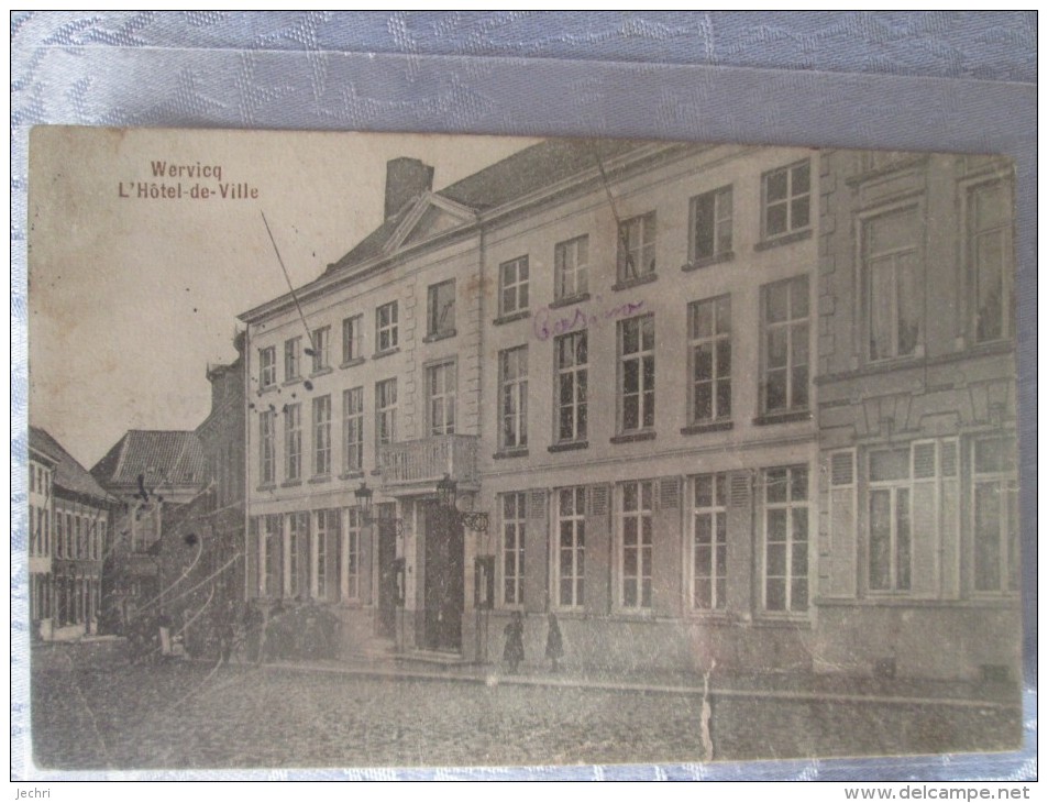 WERVICQ . L HOTEL DE VILLE . CACHET MILITAIRE - Wervik