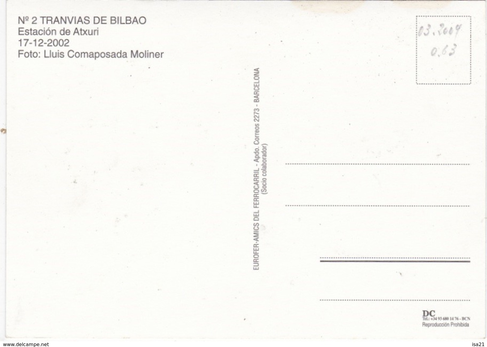 CPM ESPAGNE Tranvias De Bilbao N°2...  Scans Recto Verso Voir Explications Au Dos - Strassenbahnen