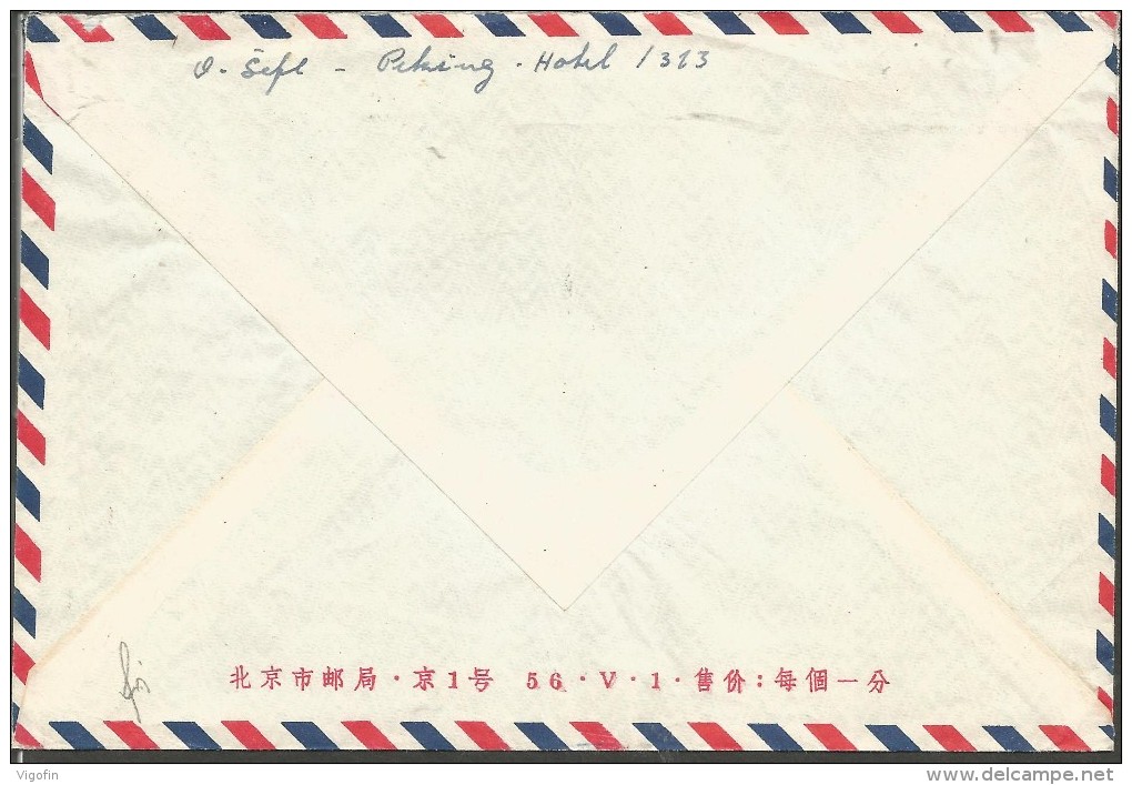 AIR MAIL COUVER PEKING TO PRAHA 1957 - Briefe U. Dokumente