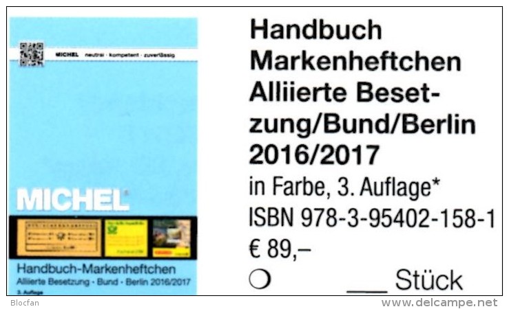 Michel Handbuch Markenhefte All.Post BRD Berlin 2017 Neu 98€ Handbook With Special Carnets Booklets Catalogue Of Germany - Bücher & Kataloge