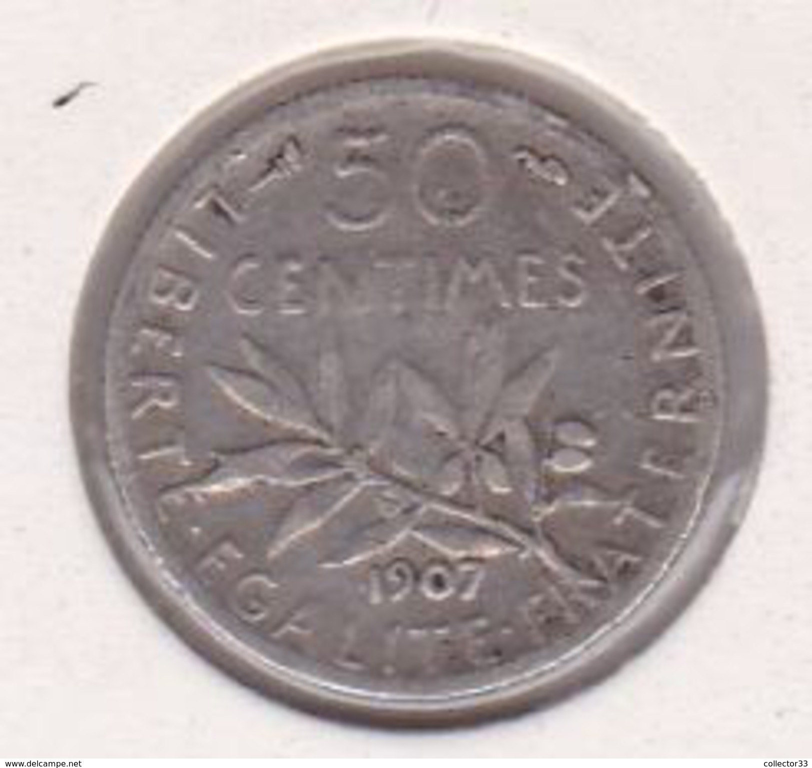 F190-14 50 CENTIMES SEMEUSE 1907 - Autres & Non Classés