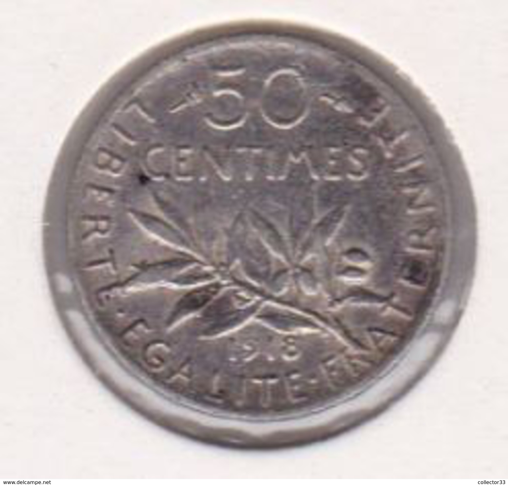 F190-25 50 CENTIMES SEMEUSE 1918 - Autres & Non Classés