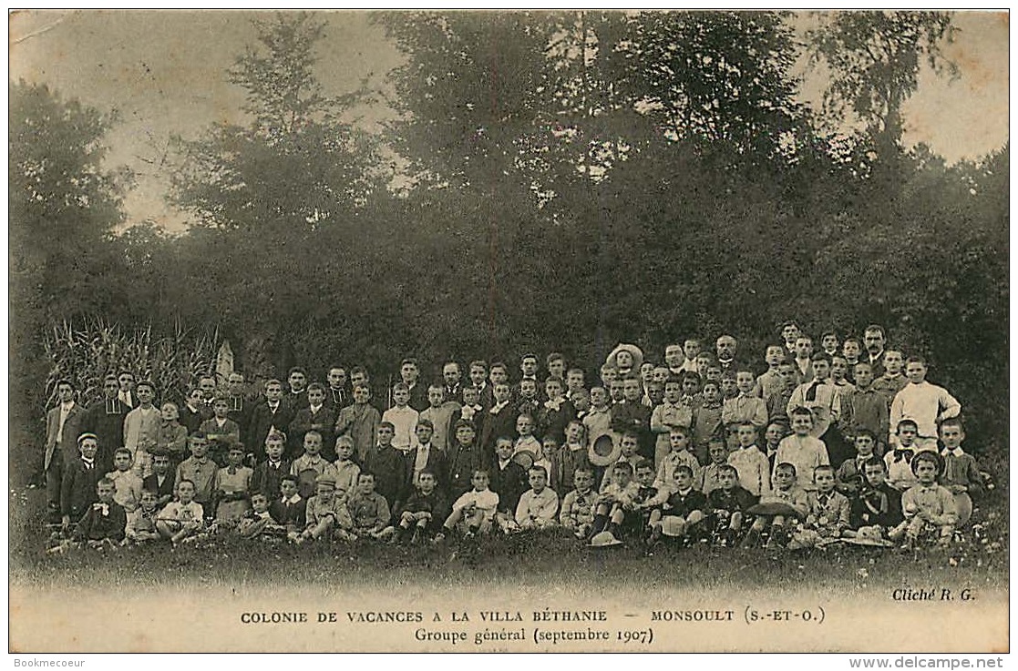 95 MONTSOULT   Colonie De Vacances A La Villa Bhétanie  Groupe De Septembre 1907  Voyagée - Montsoult