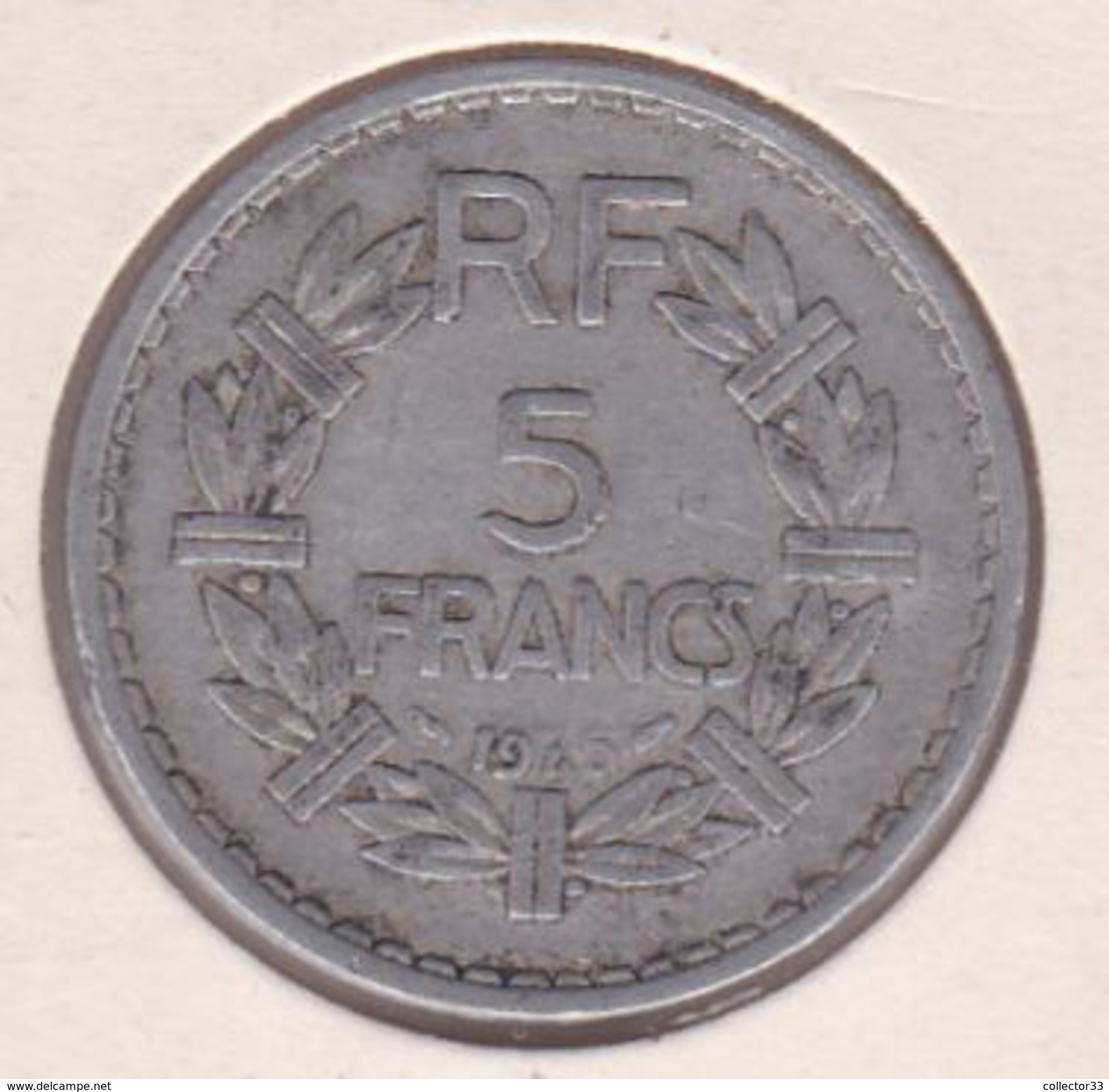 F339-3 5 FRANCS LAVRILLIER ALUMINIUM 1945 - Autres & Non Classés