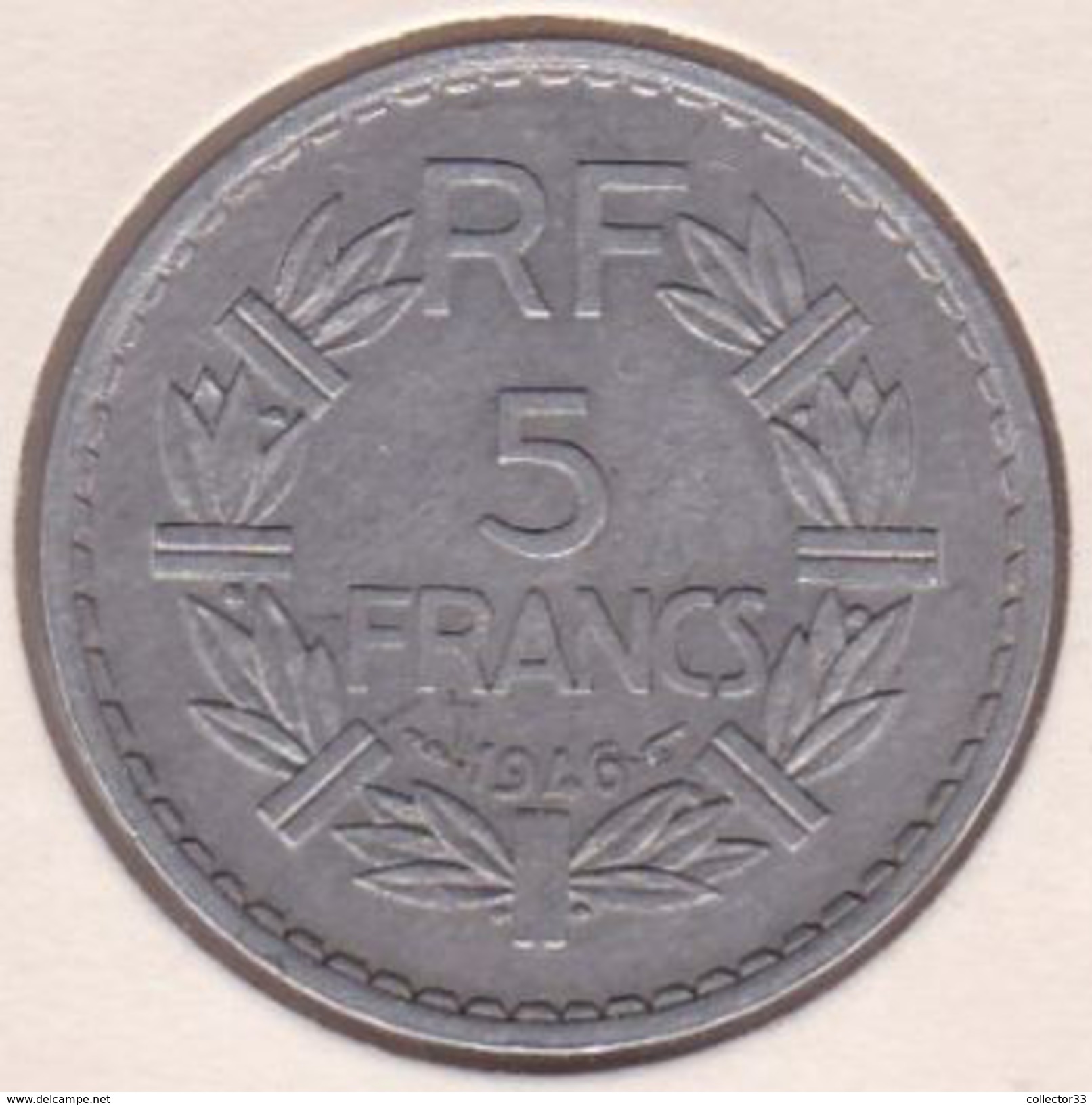 F339-6 5 FRANCS LAVRILLIER ALUMINIUM 1946 - Autres & Non Classés