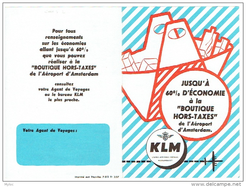 Ancienne Publicité Avion. KLM. Illustrateur. Boutiques Hors Taxes De L'Aéroport D'Amsterdam. - Advertisements