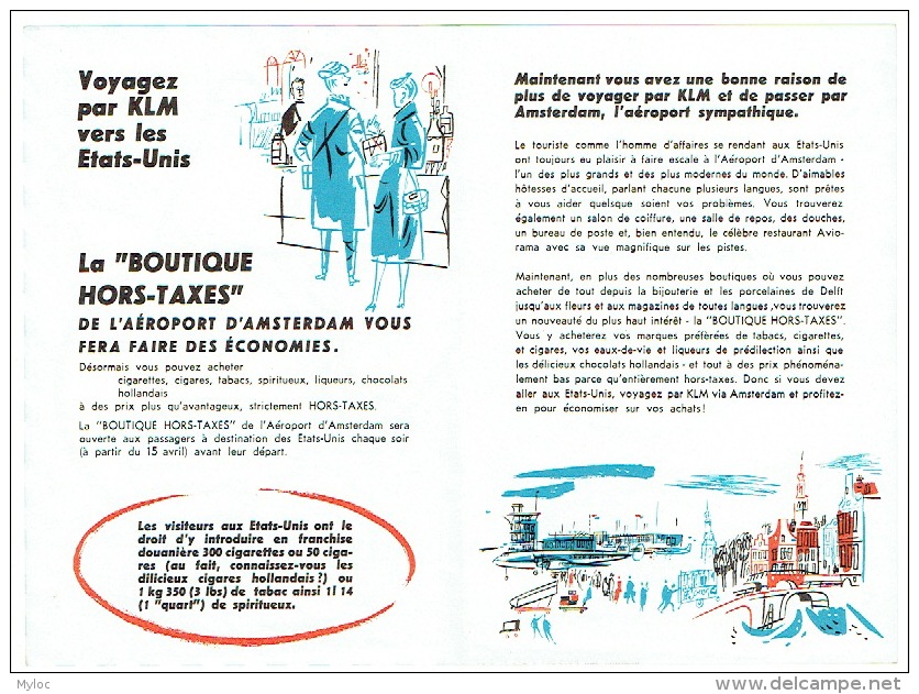 Ancienne Publicité Avion. KLM. Illustrateur. Boutiques Hors Taxes De L'Aéroport D'Amsterdam. - Advertisements