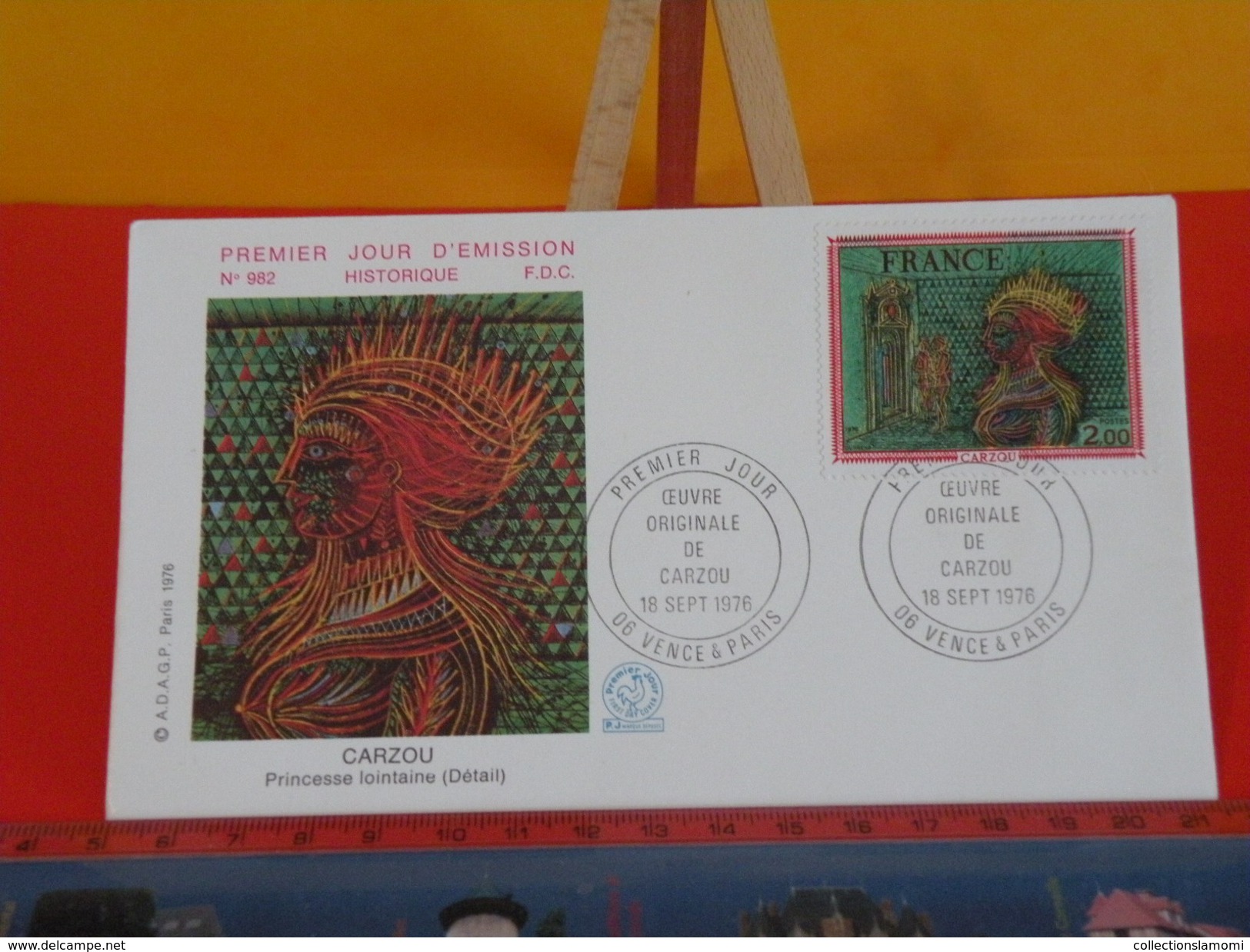 FDC > 1970-1979 > Oeuvre, Carzou, Princesse Lointaine - 06 Vence & Paris - 18.9.1976 - 1er Jour. Coté 13,50 &euro; Lot 3 - 1970-1979