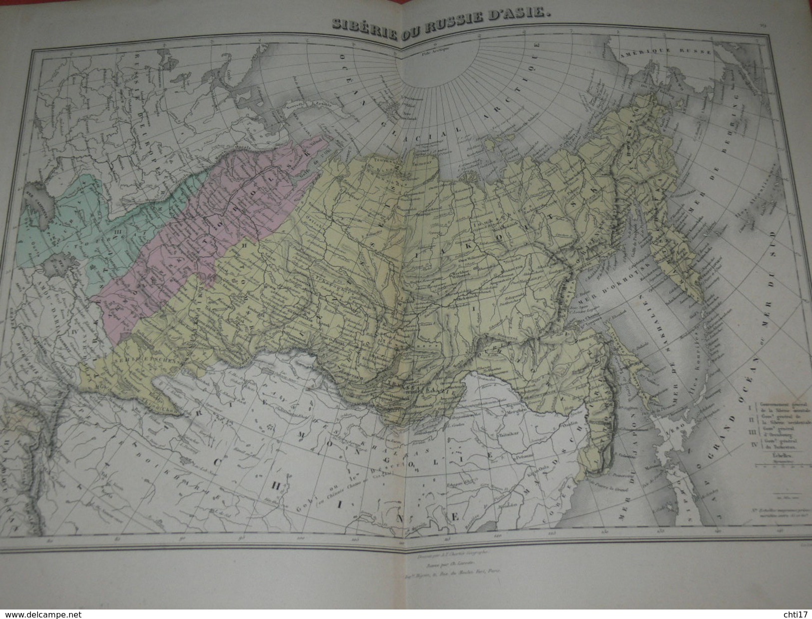 ATLAS UNIVERSEL MIGEON/ 1881 /2 GRAVURES " RUSSIE SIBERIE  " IRKOUTSK / TOBOLSK /  FORMAT 48X35 CM - Geographical Maps