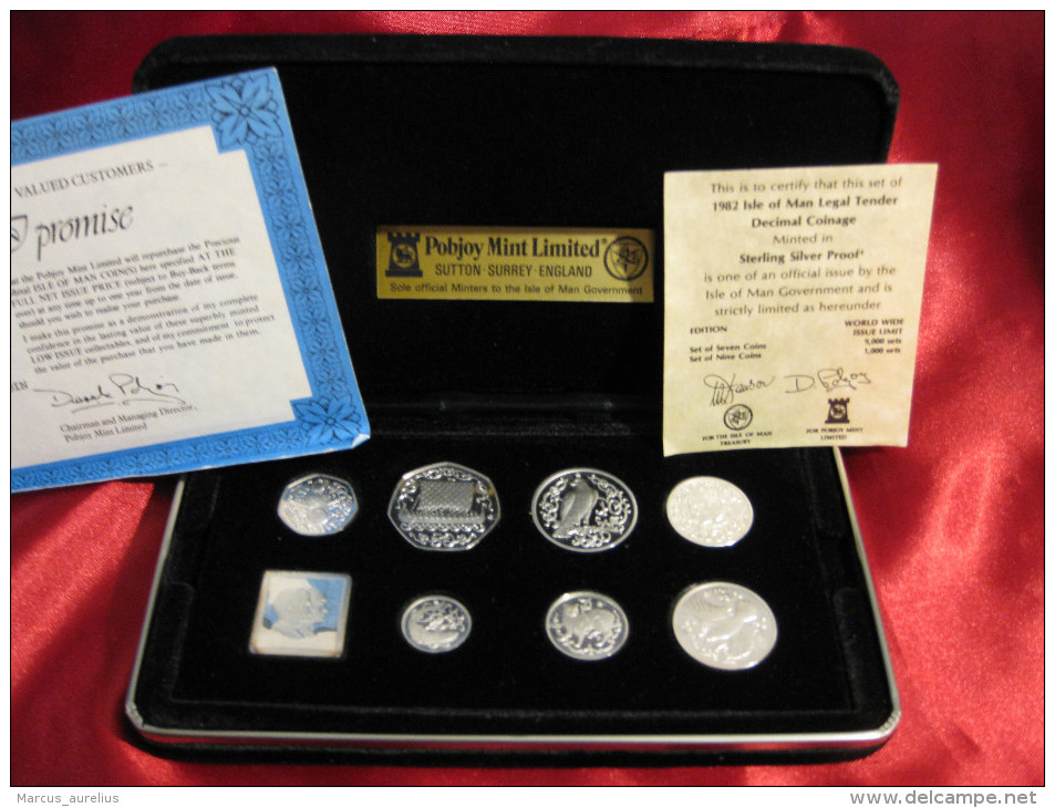 Isle Of Man Silver Decimal Coinage Set 1982 - Isle Of Man