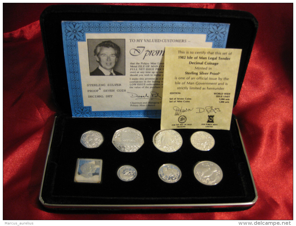 Isle Of Man Silver Decimal Coinage Set 1982 - Isle Of Man