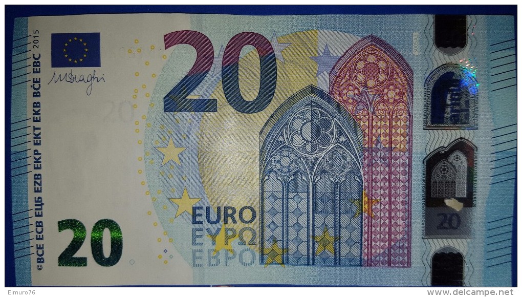 20 EURO S005A3 Draghi Italy Serie SD120 Perfect UNC - 20 Euro