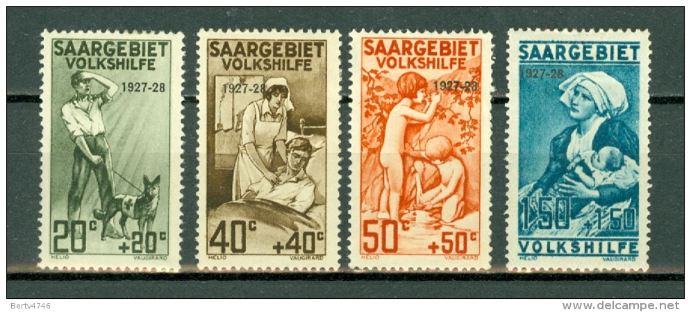 Sarre 1927  Yv & T 121/124*,  Série Complète  MH  Côte Yv € 80,00 (2 Scans) - Ungebraucht