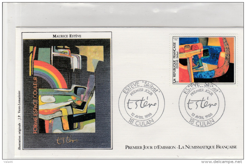 FRANCE LETTRE N°24143 OBLITERATION PREMIER JOUR MAURICE ESTEVE -SKIBET - Moderne