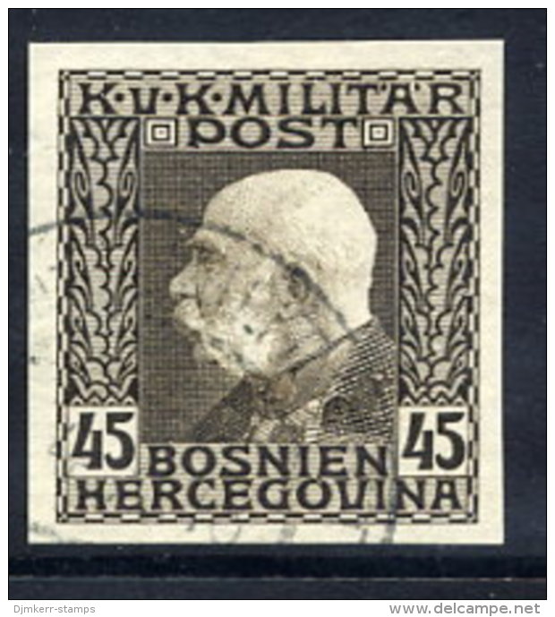 BOSNIA & HERZEGOVINA  1912 Definitive 45 H. Imperforate, Used.  ANK 76 - Bosnia And Herzegovina