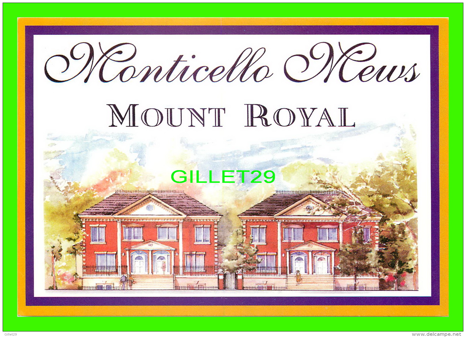 PUBLICITÉ - ADVERTISING - MONTICELLO NEWS, MOUNT ROYAL - COLIN J. BECKER &amp; ASSOCIATES INC - GO-CARD No 373 IN 1995 - - Publicité