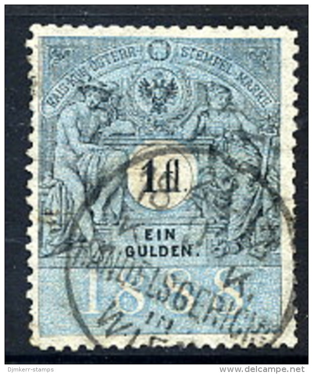 AUSTRIA 1888 1 Gulden Revenue Stamp  Cancelled Handelsgericht In Wien. - Fiscale Zegels