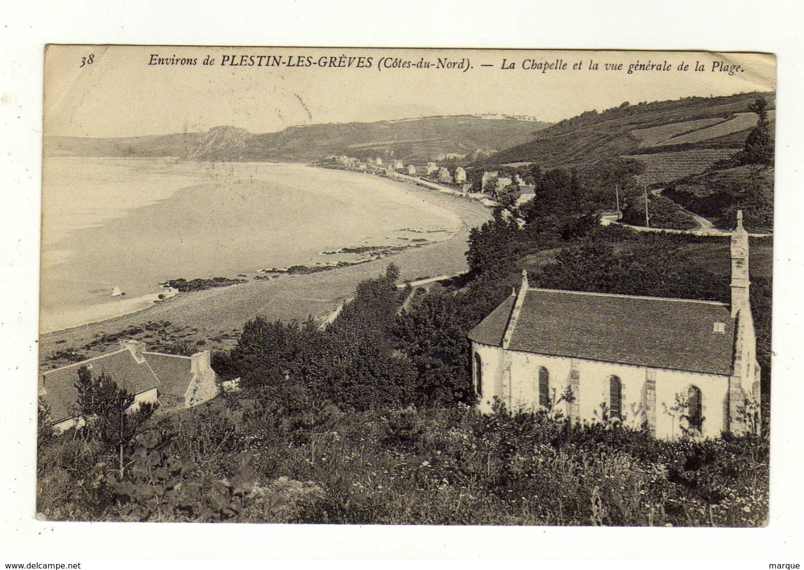 Cpa N° 38 PLESTIN LES GREVES La Chapelle Et La Vue Générale De La Plage - Plestin-les-Greves