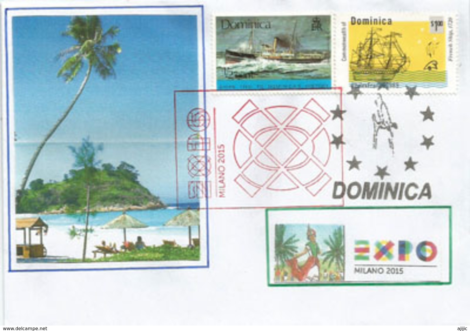 Commonwealth Of Dominica (Dominica Island) Caraib. Letter From Pavilion Dominica, With Stamps Of Dominica (Scarce) - Dominica (1978-...)