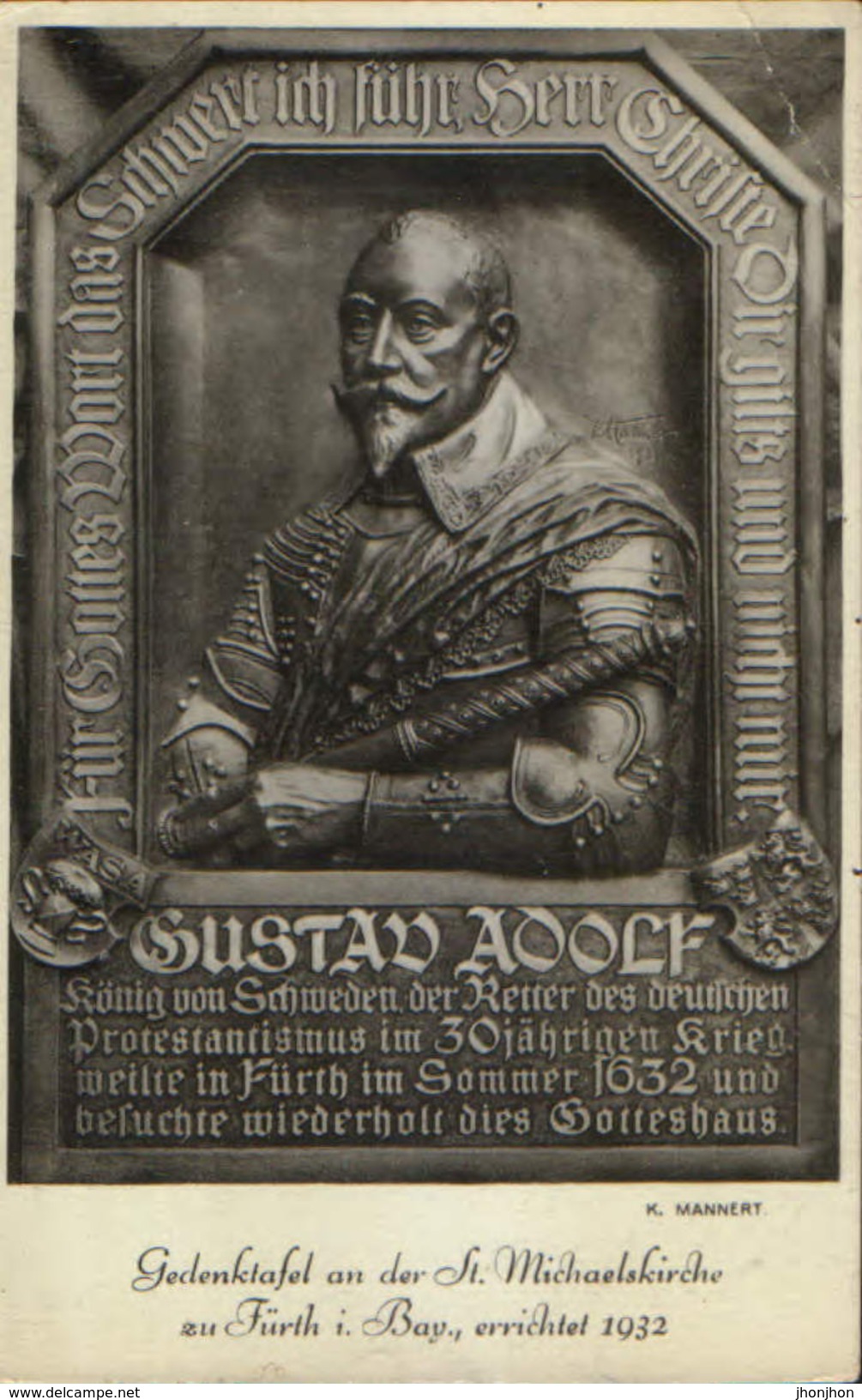 Deutschland - Postcard  Unused - Memorial Plaque At The St.Michaelskirche At Fürth I.Bay., Erected 1932 - Fuerth