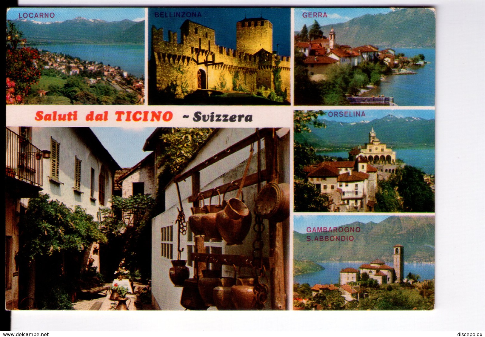 S898 Cartolina Della Svizzera - Saluti Dal Canton Ticino (Tessin) Gerra, Orselina, Locarna, S. Abbondio, Gambarogno - Cugnasco-Gerra