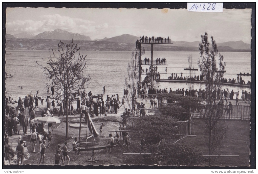 Lausanne : Ouchy - Bellerive Plage En 1954 ; Plongeoir - Piscine Des Enfants (14´328) - Bellerive