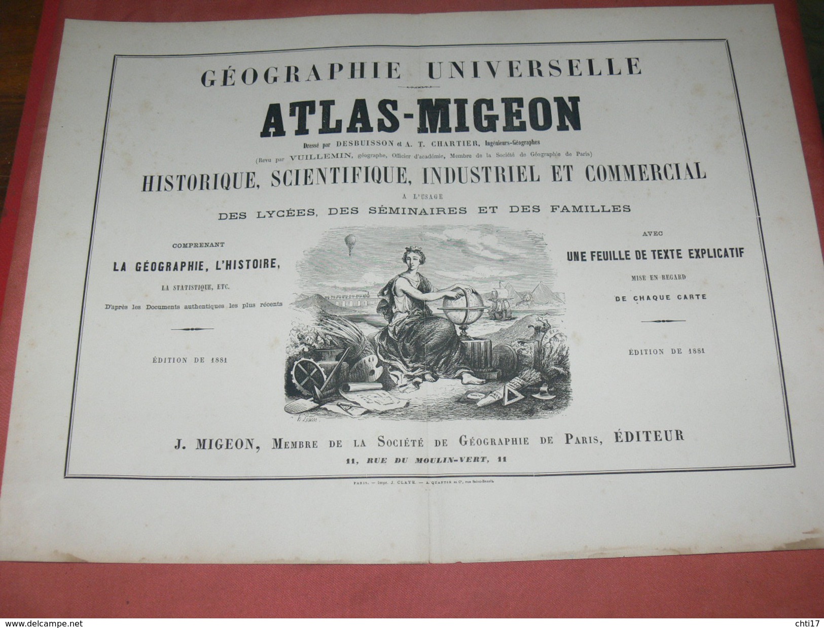 ATLAS UNIVERSEL MIGEON/ 1881 /2 GRAVURES " SUEDE NORVEGE "  STOCKHOLM UPSALA GOETHEBORG    FORMAT 48X35 CM - Cartes Géographiques