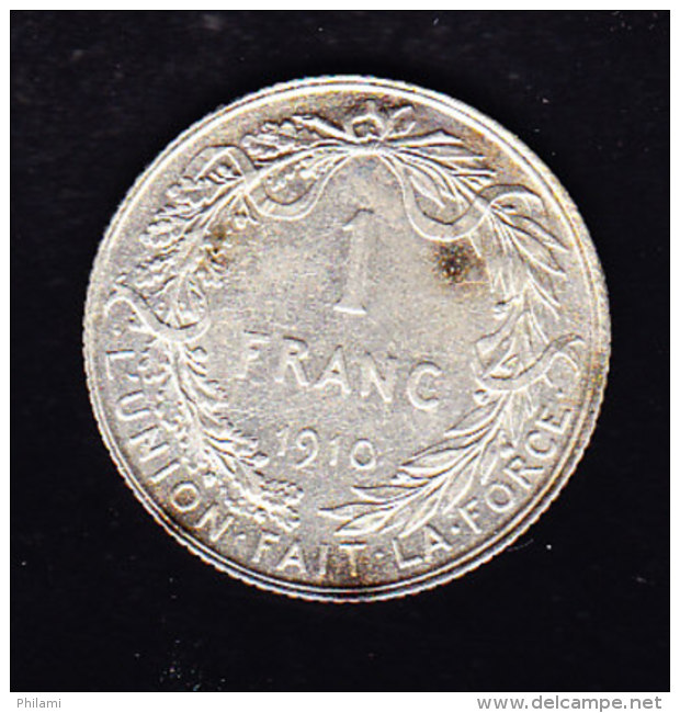 BELGIUM MORIN CAT N° 288 Sale Mais SUP+  1910 . (B 54 ) - 1 Franc