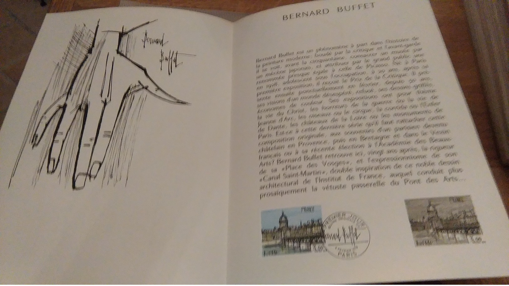 68/DOCUMENT PHILATELIQUE PREMIER JOUR  BERNARD BUFFET - Documents De La Poste