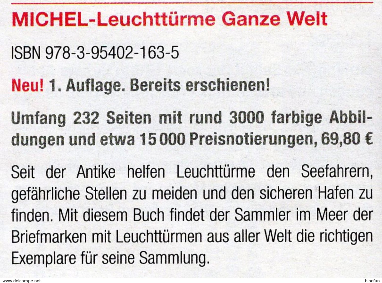 Motiv Leuchttürme 1.Auflage MICHEL 2017 Neu 70€ Topic Stamps Catalogue Lighthous Of The World ISBN978-3-95402-163-5 - Libri & Cd