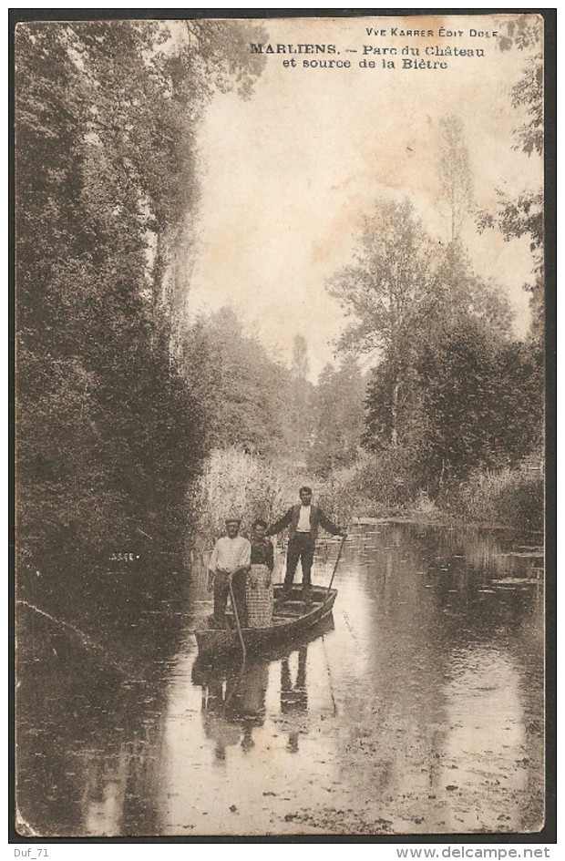 MARLIENS (21) Parc Du Château Et Source De La Biètre, Circulée, Timbrée Tampons Genlis 1912 - Autres & Non Classés