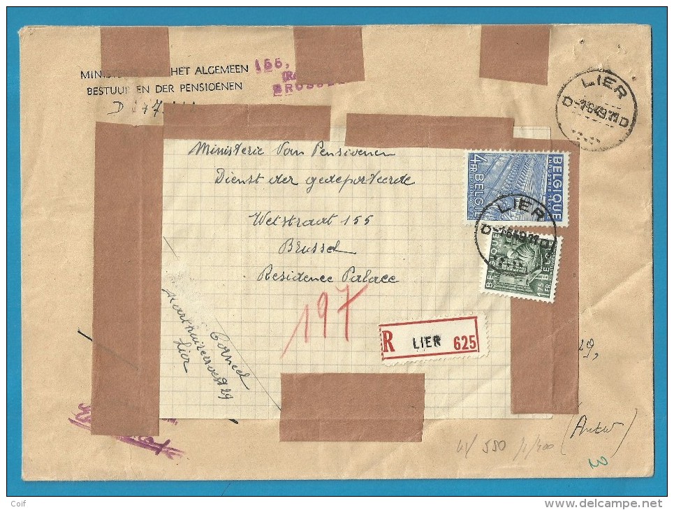768+771 Op Brief Aangetekend Met Stempel LIER (VK) - 1948 Export