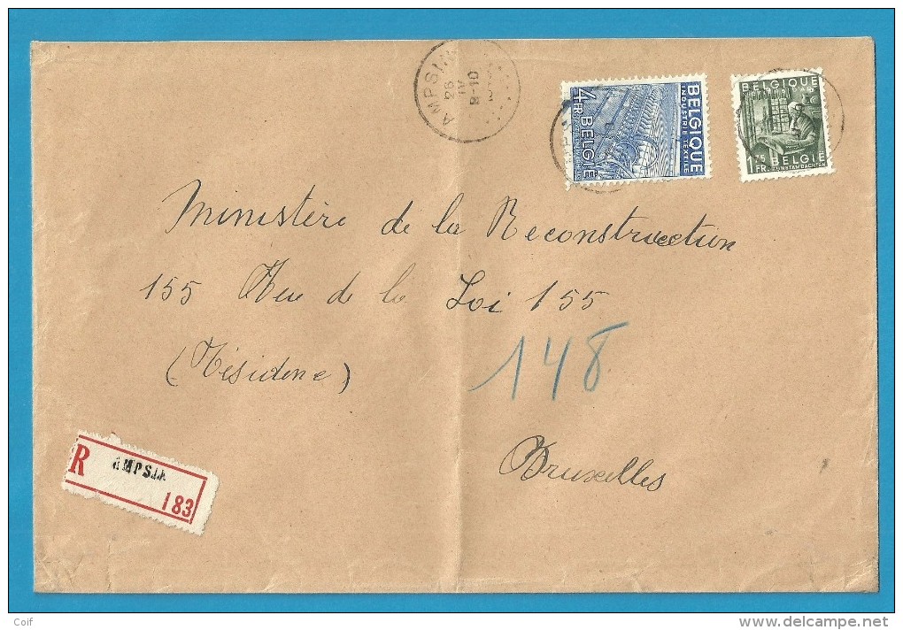 768+771 Op Brief Aangetekend Met Stempel AMPSIN (VK) - 1948 Export