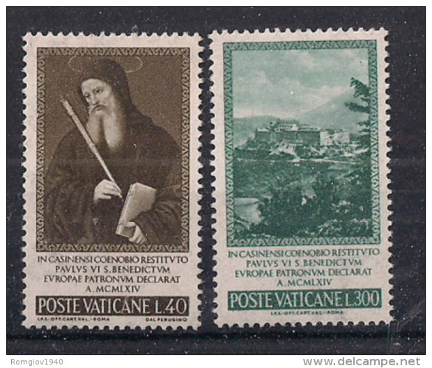 VATICANO     1965     SAN BENEDETTO    SASS. 414-415       MNH   XF - Nuovi