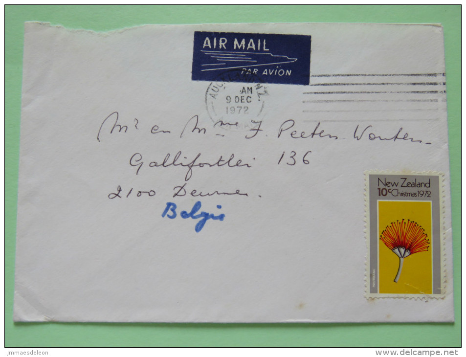New Zealand 1972 Cover Auckland To Belgium - Christmas Flower - Lettres & Documents