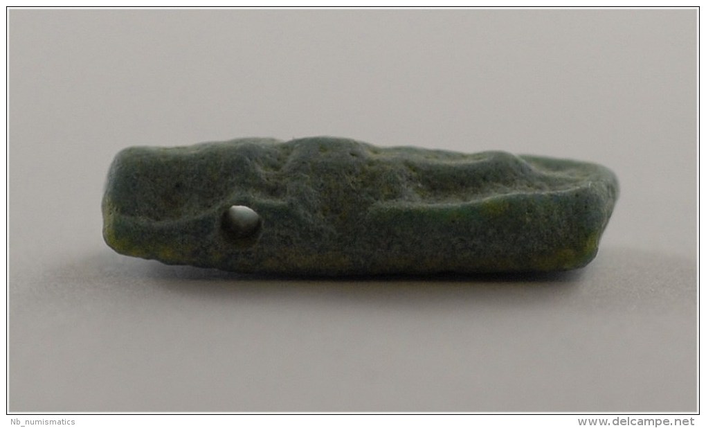 Egyptian Faience Amulet Of The Crocodile God Sobek - Archéologie