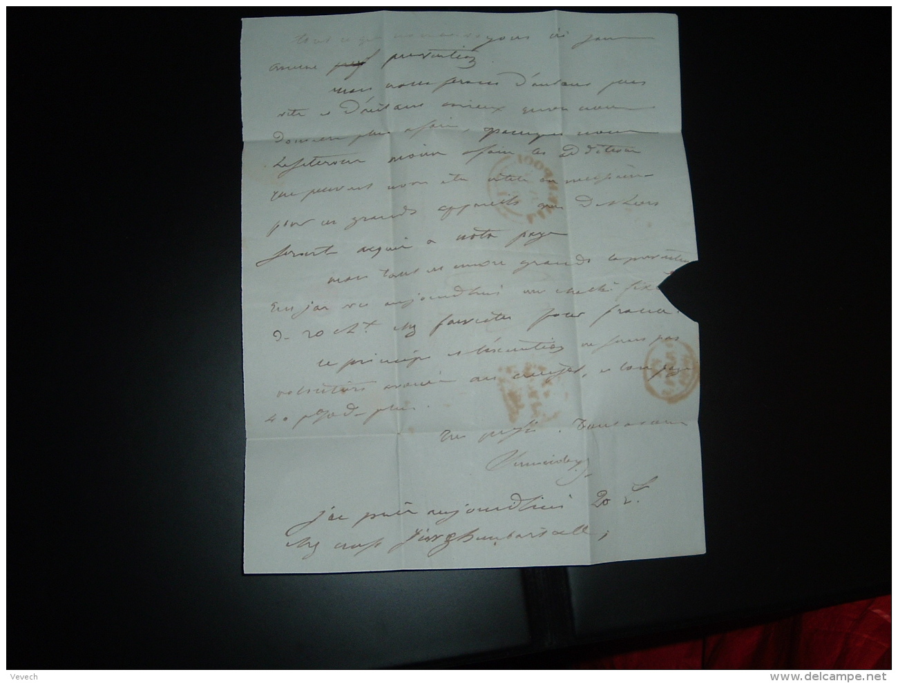 LETTRE (PLI) Pour FRANCE OBL. ROUGE JY 14 1840 LIVERPOOL + TAXES - ...-1840 Precursori