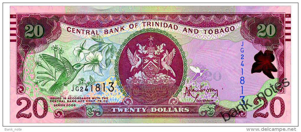 TRINIDAD & TOBAGO 20 DOLLARS 2006(2009) Pick 49b Unc - Trinidad & Tobago