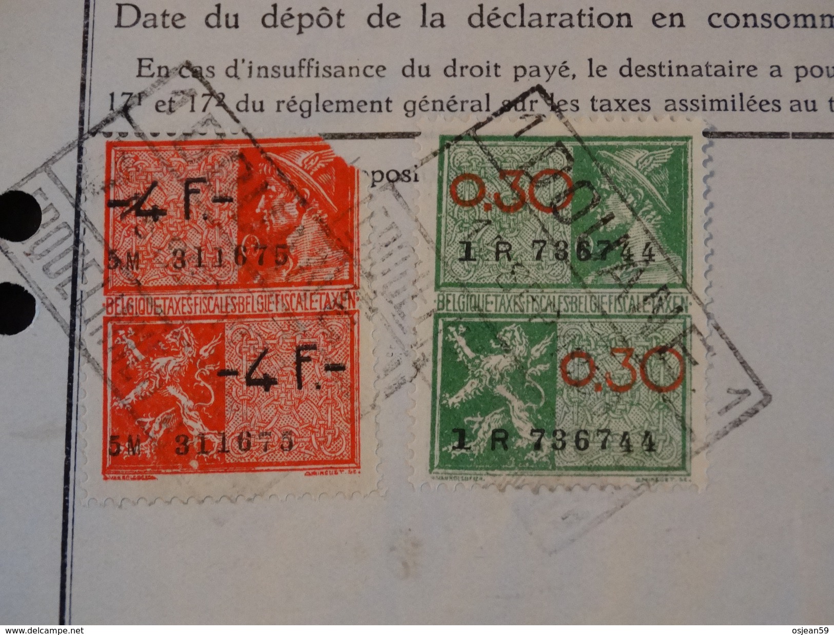 Timbres Fiscaux Sur Facture . Taxes De Transmissions Et De Luxe(agences En Douane-transport) à Erquelines.-1938- - Documentos