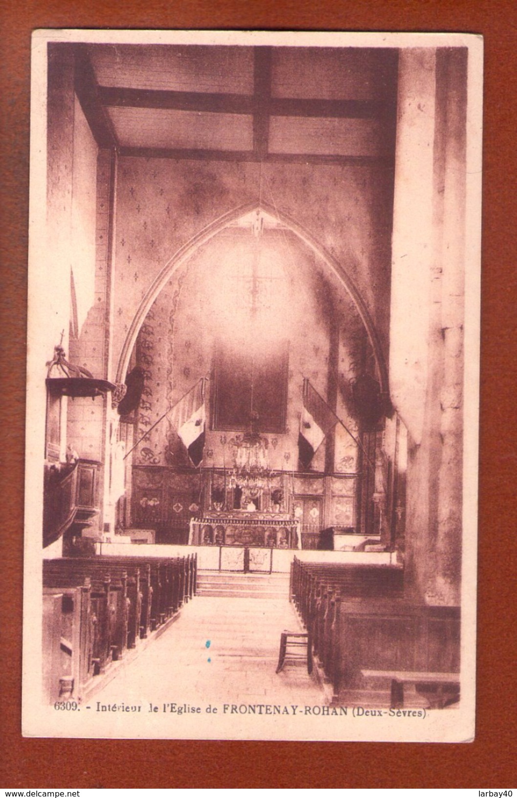 1 Cpa Frontenay Rohan (deux Sèvres) Intérieur De L' église - Frontenay-Rohan-Rohan