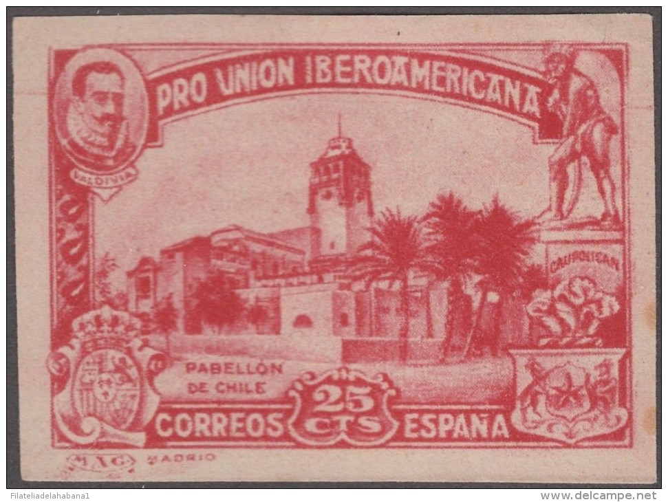 FAC-53 ESPAÑA SPAIN SEGUI OLD FACSIMILE REPRODUCTION 1929 PABELLON DE CHILE - Prove & Ristampe