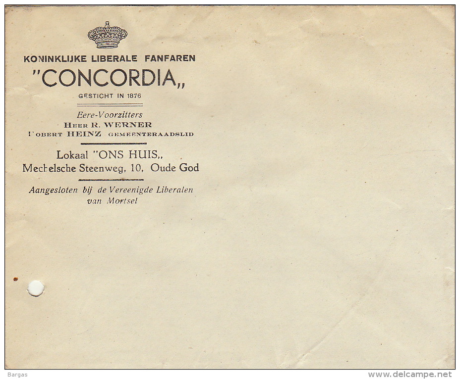 Enveloppe Concordia Fanfaren Fanfare Libérale Royale - Other & Unclassified